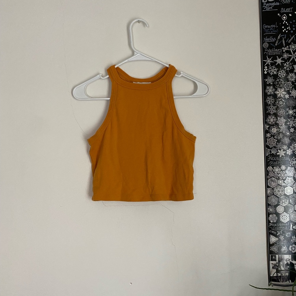 Mustard cropped tank